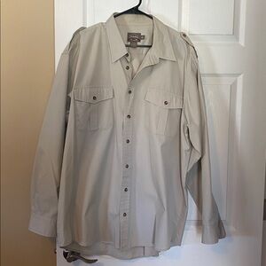 Cabela's Dark (stone color) Military-Style Field Shirt Jacket 2XL Tall